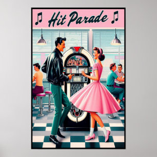 Affiche vintage de la fête de la danse des années