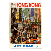Affiche vintage de "l'Orient est Hong Kong"