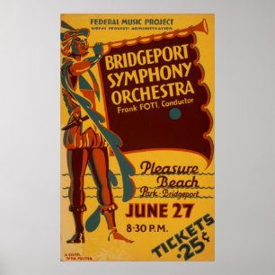 Affiche vintage de musique d'orchestre symphonique