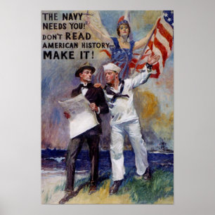 Affiche vintage de recrue de marine