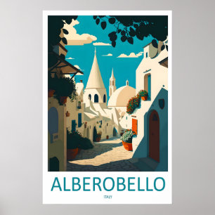 Affiche vintage de ski à Alberobello Voyage nation