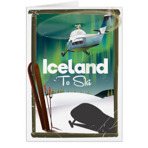 Affiche vintage de ski en Islande