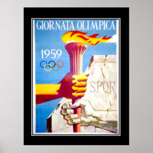 Affiche vintage de sport à la torche