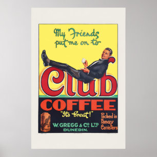 Affiche vintage de style classique Café 1920s Club