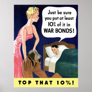 Affiche vintage de titres d'emprunt de guerre de