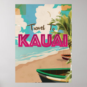 Affiche vintage de vacances de Kauai
