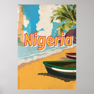 Affiche vintage de vacances du Nigéria