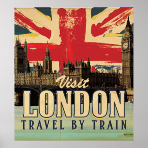 Affiche vintage de Visite Londres