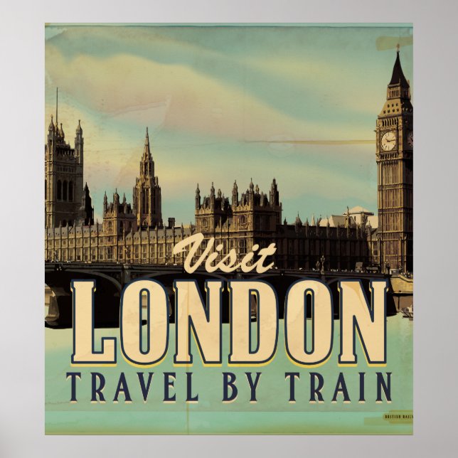 Affiche vintage de Visite Londres (Devant)