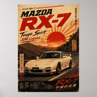 Affiche Vintage de Voiture de Sport Japonaise | Mo