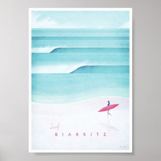 Affiche vintage de voyage à Biarritz