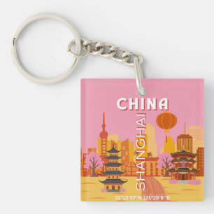 Affiche Vintage de Voyage à Shanghai Chine