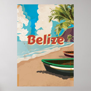 Affiche vintage de voyage de Belize