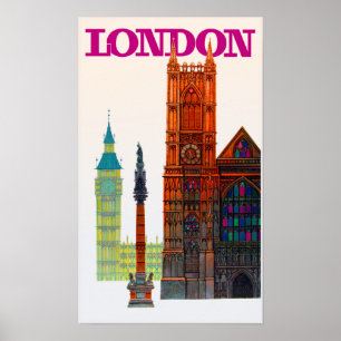 Affiche vintage de voyage de Londres