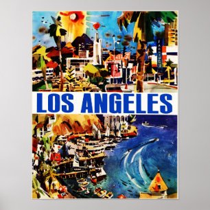 Affiche vintage de voyage de Los Angeles