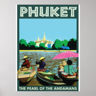 Affiche vintage de voyage de Phuket