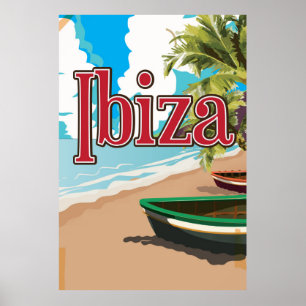 Affiche vintage de voyage d'Ibiza
