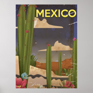 Affiche vintage de voyage du Mexique