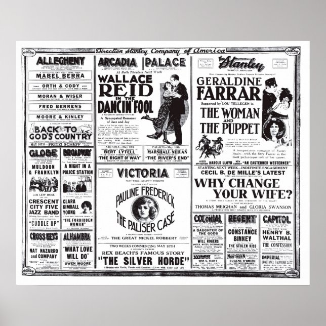 Affiche vintage de Wallace Reid 1920 (Devant)