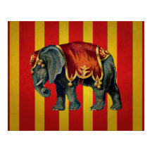 affiche vintage d'éléphant de cirque