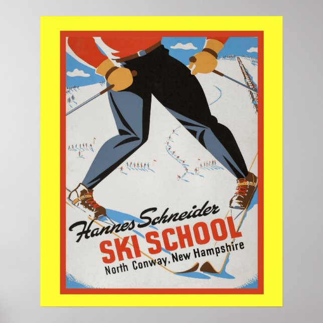 affiche vintage des sports d'hiver (Devant)
