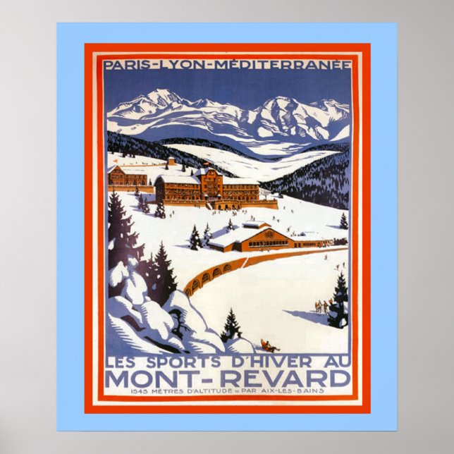 affiche vintage des sports d'hiver (Devant)