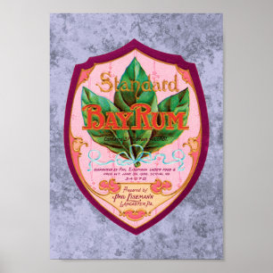 Affiche vintage d'étiquette de rhum de baie