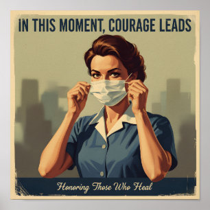 Affiche vintage d'infirmière inspirante