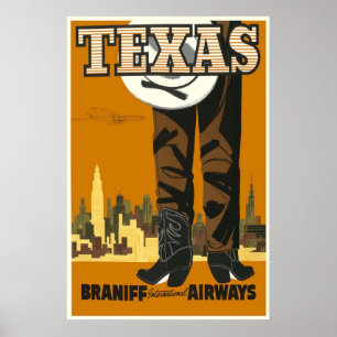 Affiche vintage du Texas