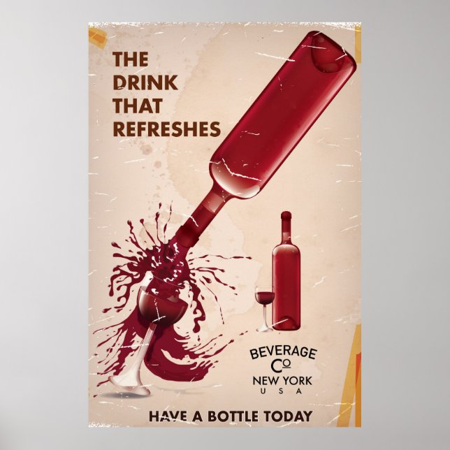 Affiche vintage du vin (Devant)
