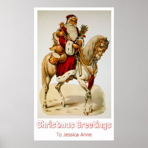 Affiche Vintage élégante de père Noël toys