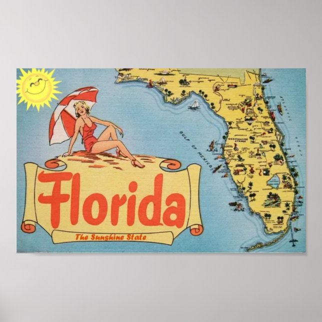 affiche vintage Floride (Devant)