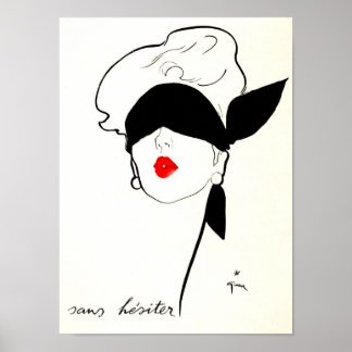 Affiche vintage Française Aveugle Femme