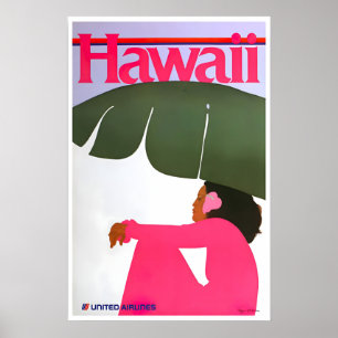 Affiche Vintage Hawaii Voyage Art Rétro Hawaïen
