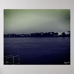 Affiche vintage Irak Bagdad rivière forat