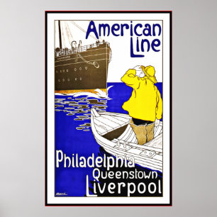 Affiche Vintage Philadelphia Queenstown Grand Form