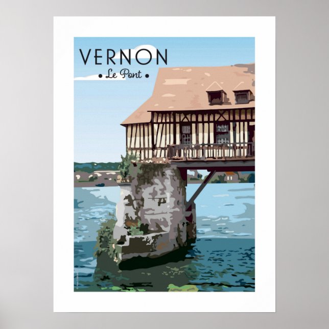 Affiche vintage / Poster - Le pont de Vernon (Front)