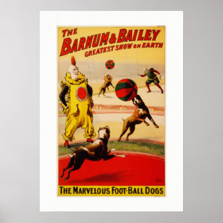 affiche vintage pour chien de cirque