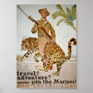 Affiche vintage rejoignez les Marines
