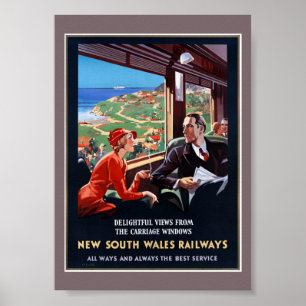 Affiche vintage restaurée de la Nouvelle-Galles du