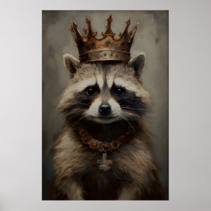 Affiche vintage Roi Raton laveur gothique, Affiche