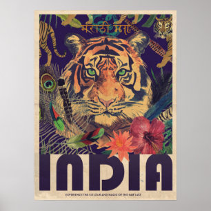 Affiche Vintage sur les voyages en Inde