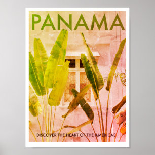 Affiche Vintage Tropical Panama Travel