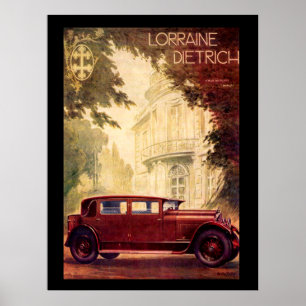 Affiche Vintage Voiture Française Années 1920