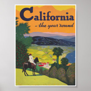 Affiche Vintage voyage californienne