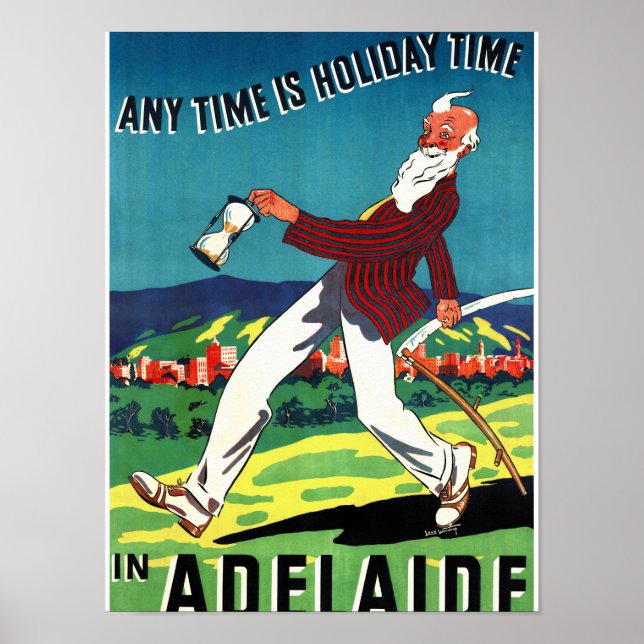 Affiche Vintage voyage d'Adélaïde Australie restau (Devant)