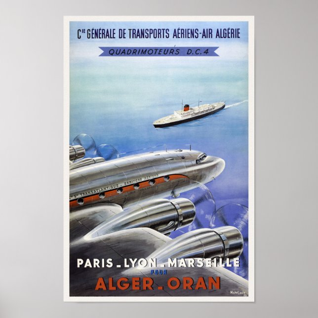 Affiche Vintage voyage d'Algérie (Devant)