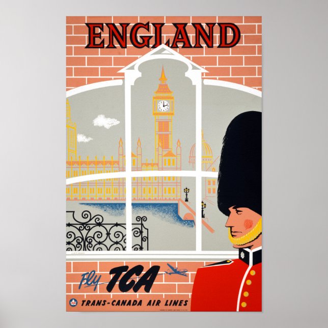 Affiche Vintage voyage d'Angleterre restaurée (Devant)
