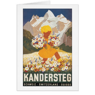 Affiche Vintage voyage de Kandersteg Suisse