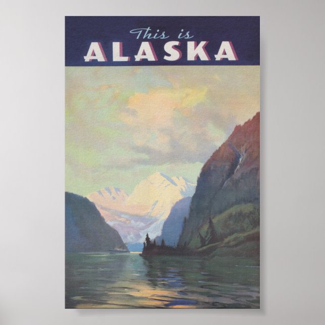 Affiche Vintage voyage de l'Alaska (Devant)